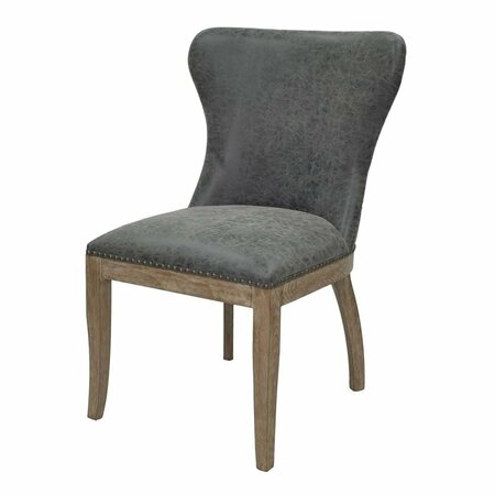 NEW PACIFIC DIRECT Dorsey Chair Drift Wood Legs, Nubuck Charcoal, 2PK 3900019-NCL